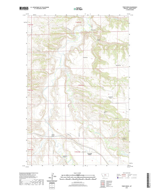 Toney Bench Montana US Topo Map Image