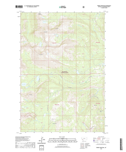 Torrey Mountain Montana US Topo Map Image