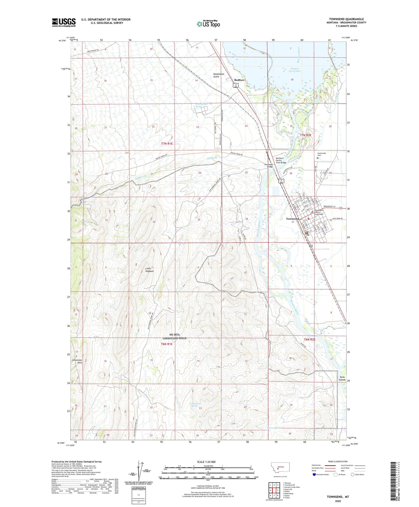 Townsend Montana US Topo Map Image