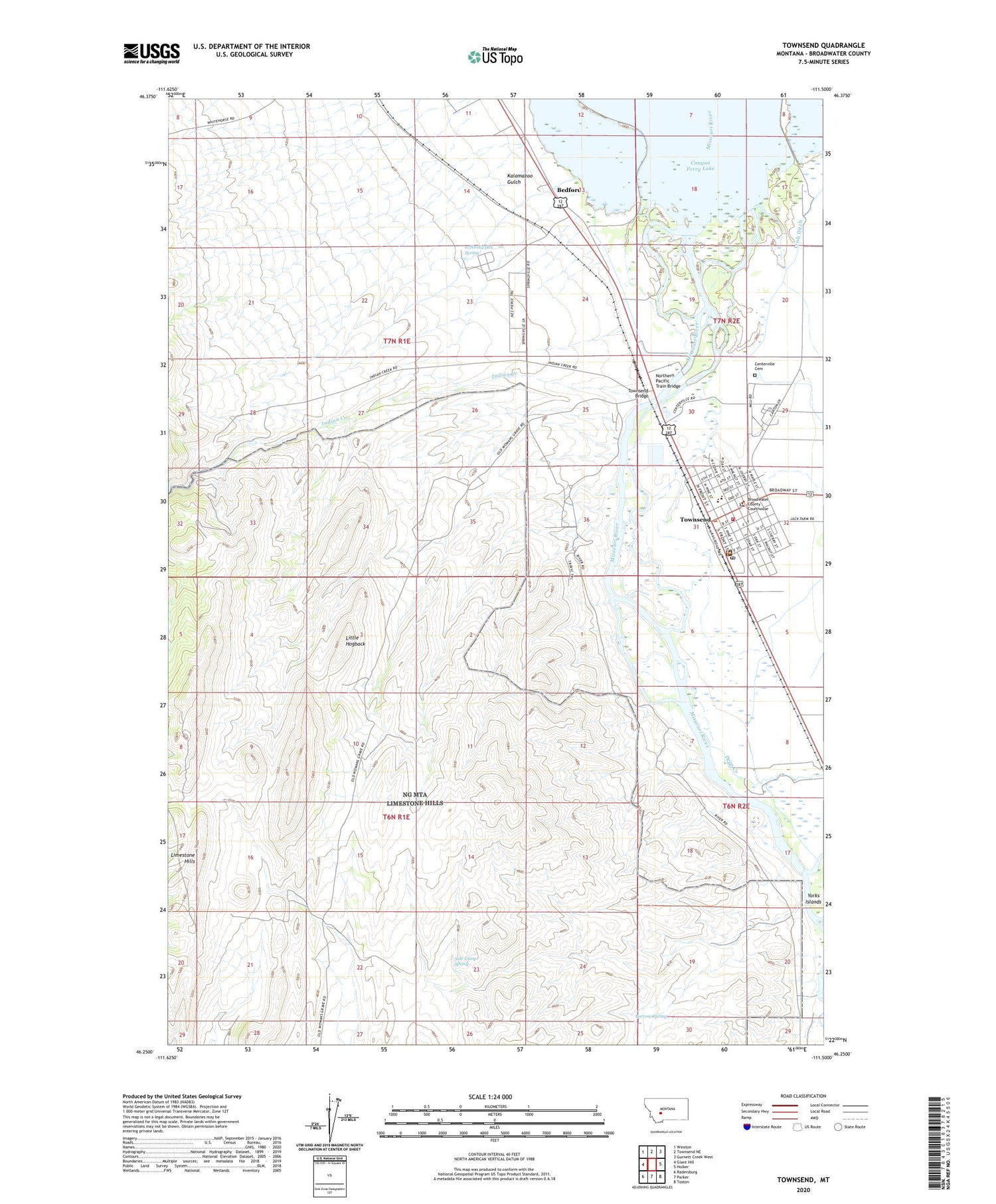 Townsend Montana US Topo Map Image