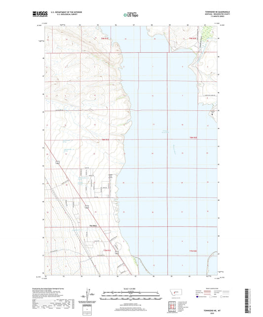 Townsend NE Montana US Topo Map Image