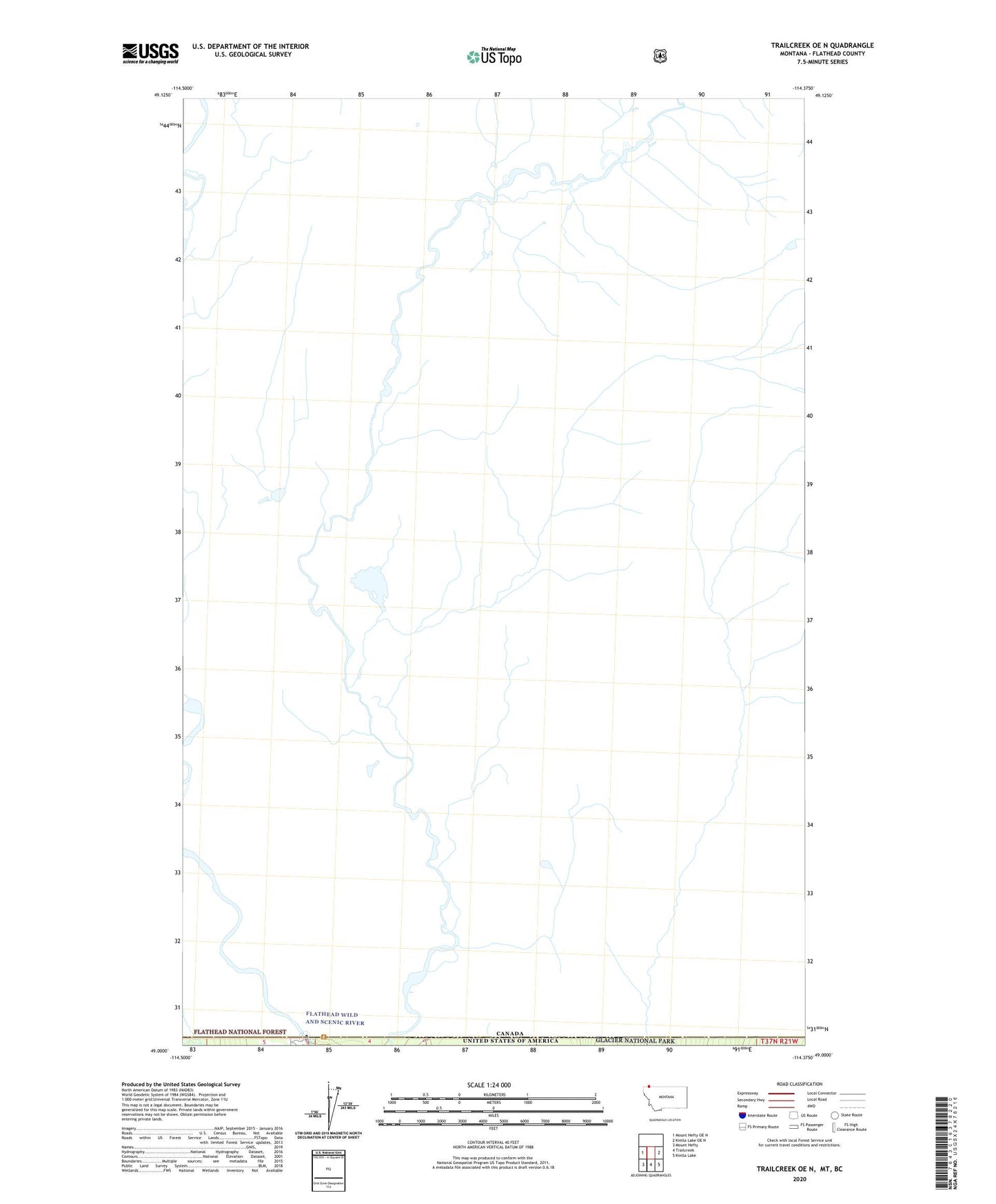 Trailcreek OE N Montana US Topo Map Image