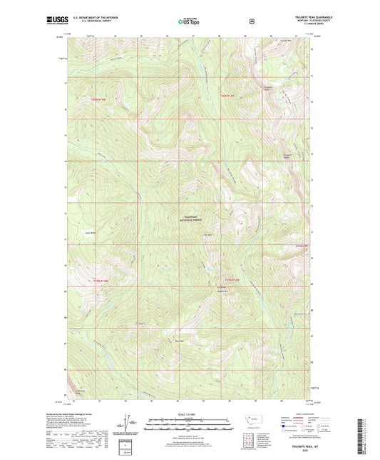 Trilobite Peak Montana US Topo Map Image