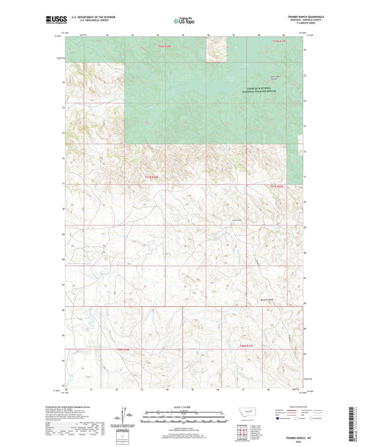 Trumbo Ranch Montana US Topo Map Image
