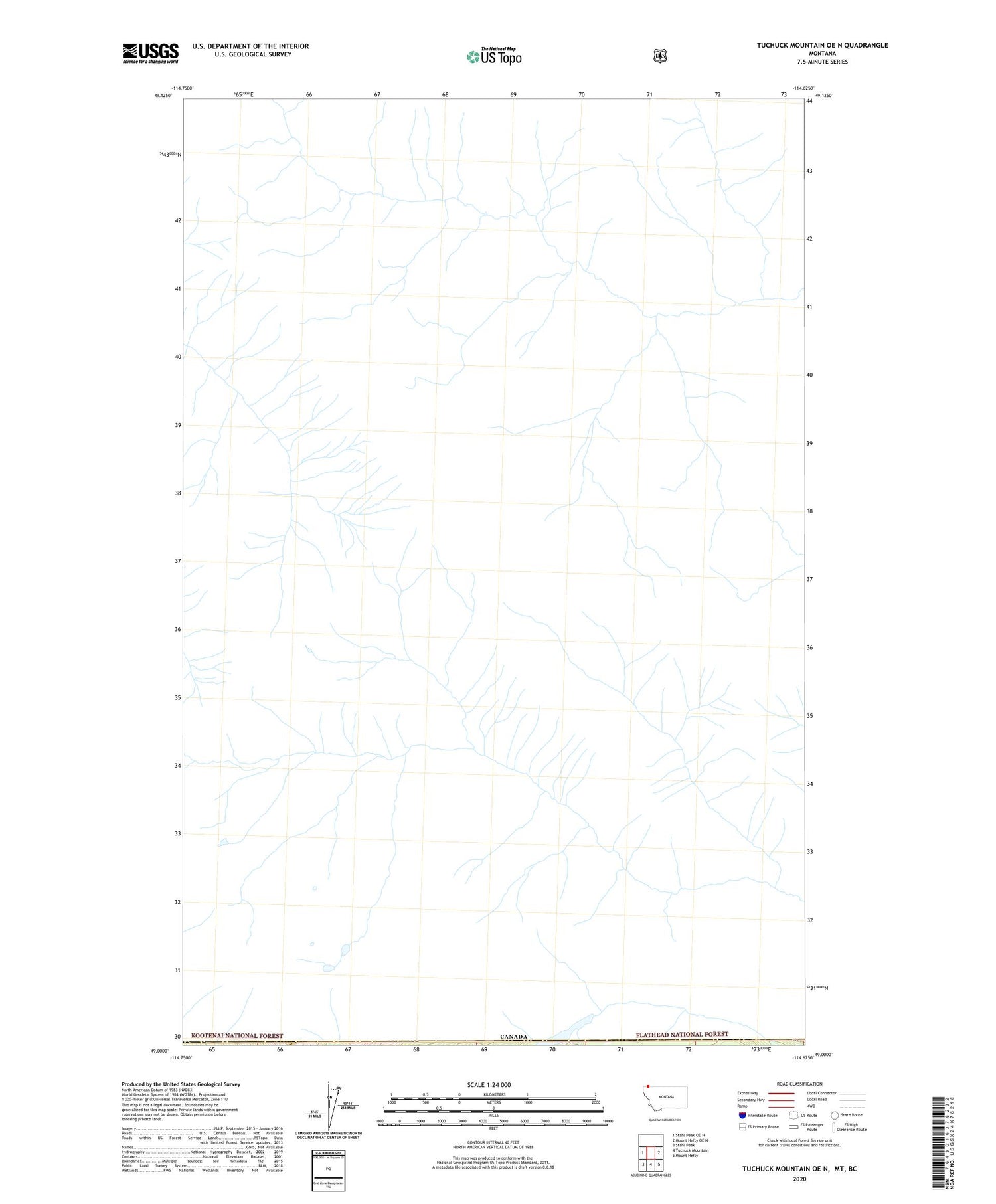 Tuchuck Mountain OE N Montana US Topo Map Image