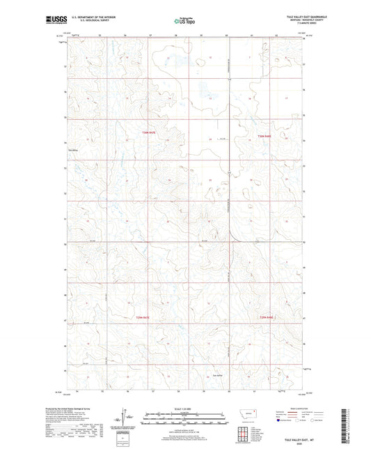 Tule Valley East Montana US Topo Map Image