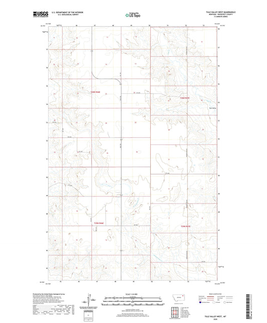 Tule Valley West Montana US Topo Map Image