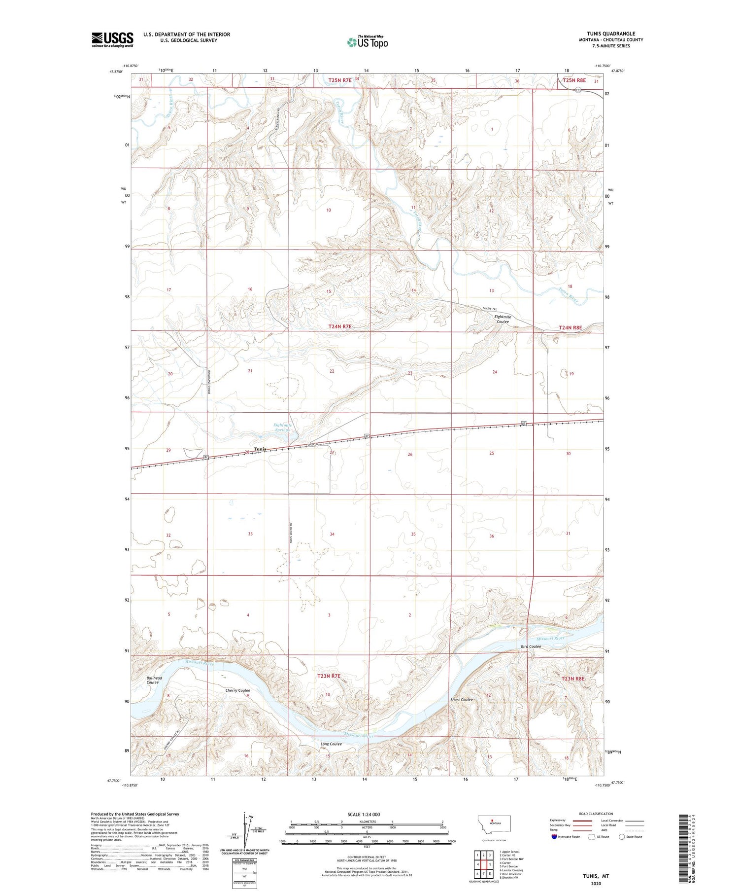 Tunis Montana US Topo Map Image