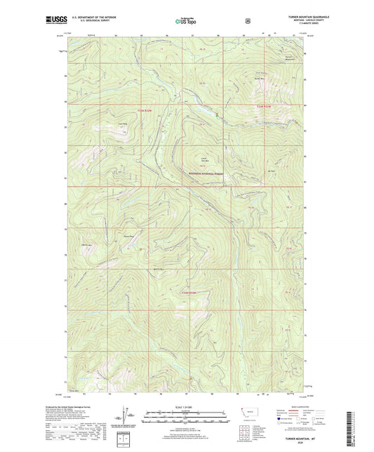 Turner Mountain Montana US Topo Map Image