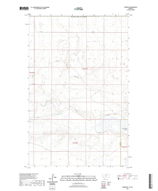 Turner NE Montana US Topo Map Image