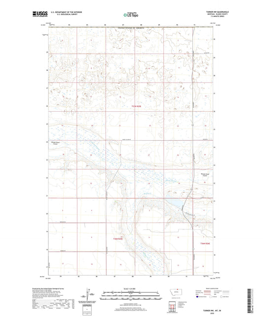 Turner NW Montana US Topo Map Image