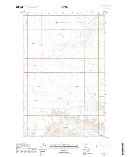 Turner SE Montana US Topo Map Image