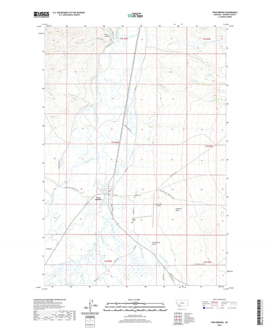Twin Bridges Montana US Topo Map Image