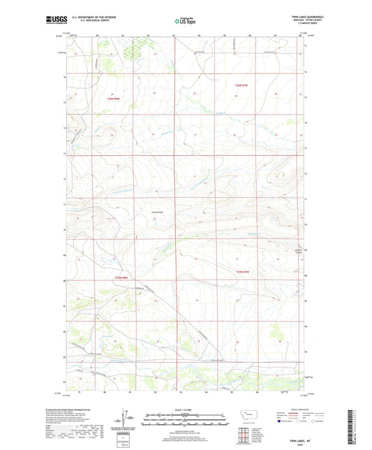 Twin Lakes Montana US Topo Map Image