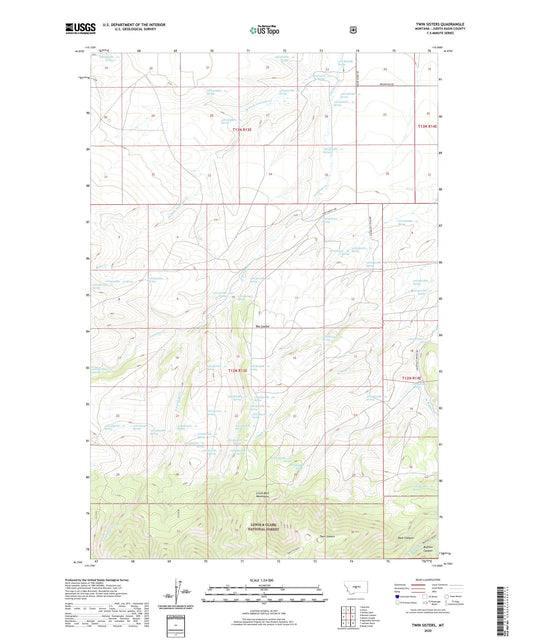 Twin Sisters Montana US Topo Map Image