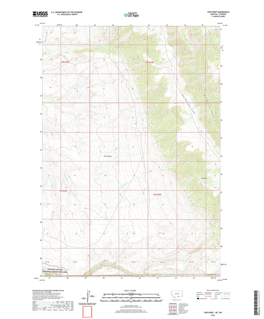 Two Point Montana US Topo Map Image