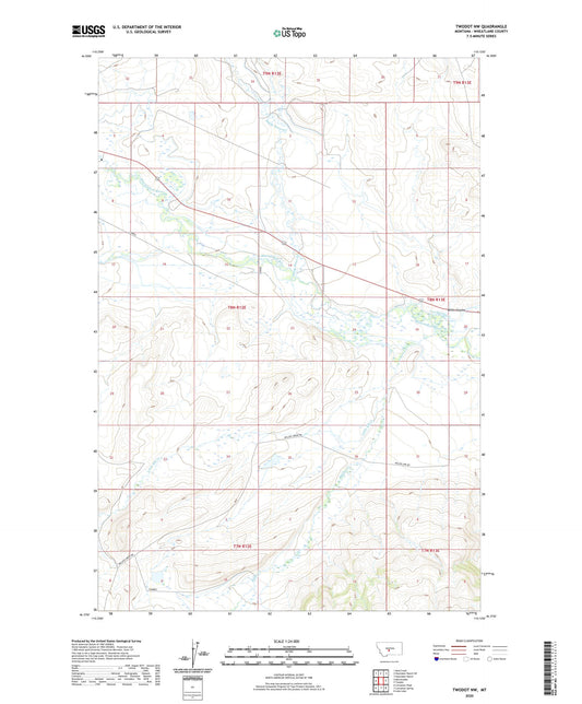 Twodot NW Montana US Topo Map Image
