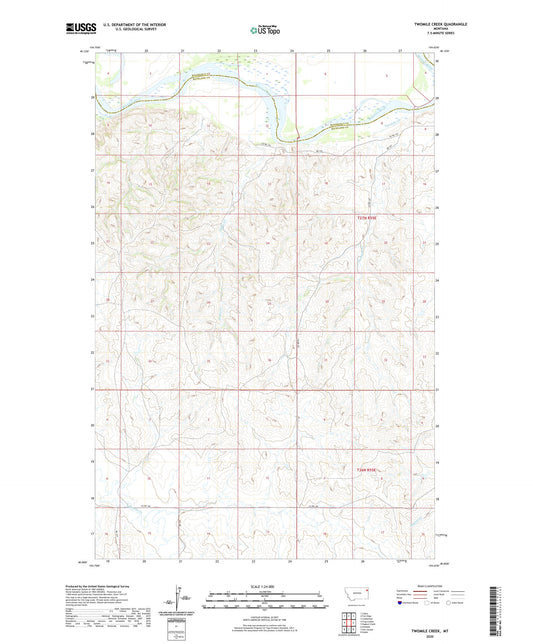 Twomile Creek Montana US Topo Map Image