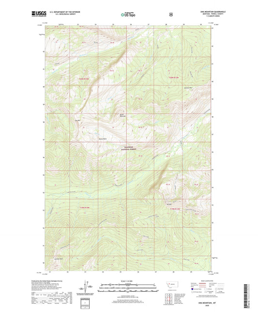 Una Mountain Montana US Topo Map Image