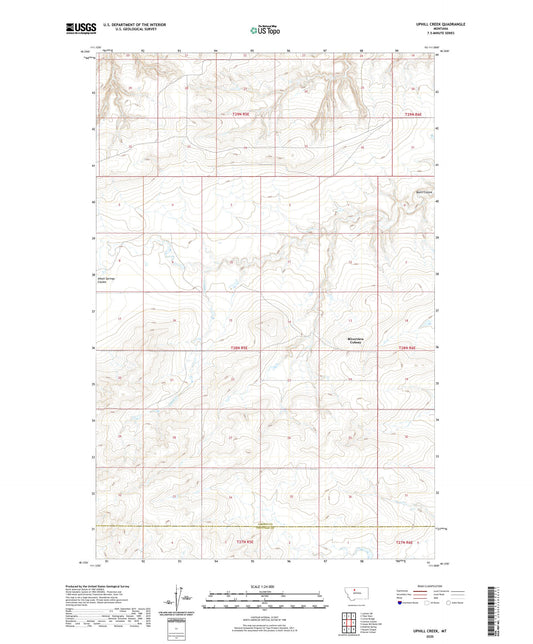 Uphill Creek Montana US Topo Map Image
