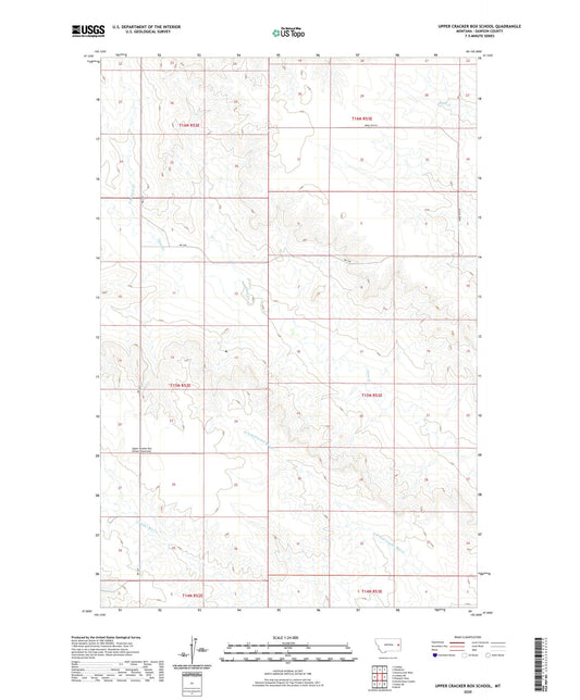 Upper Cracker Box School Montana US Topo Map Image