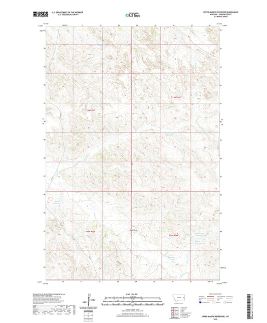 Upper Magpie Reservoir Montana US Topo Map Image