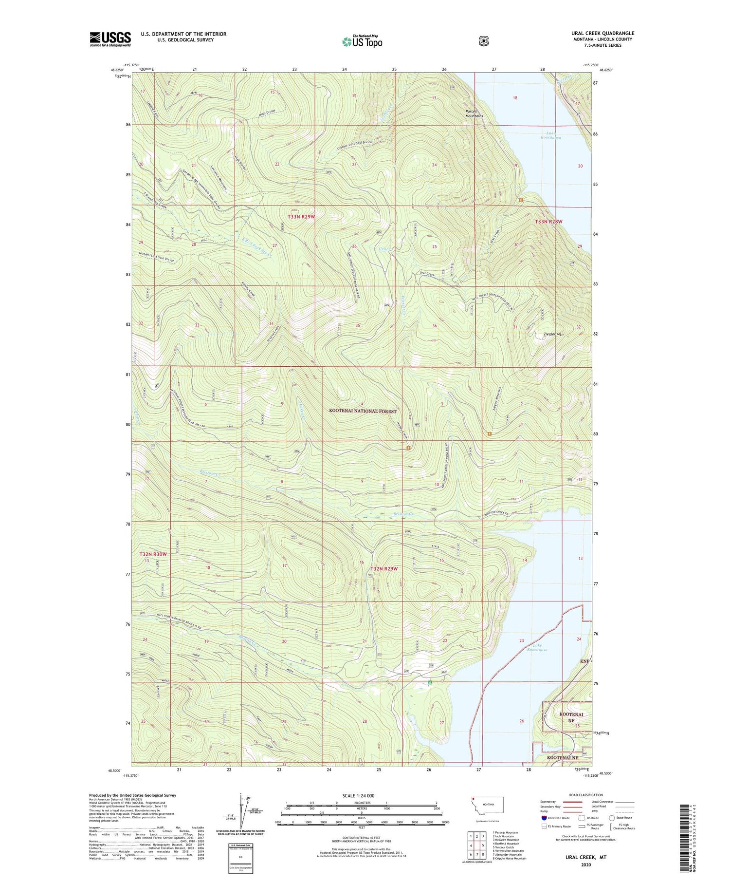 Ural Creek Montana US Topo Map Image
