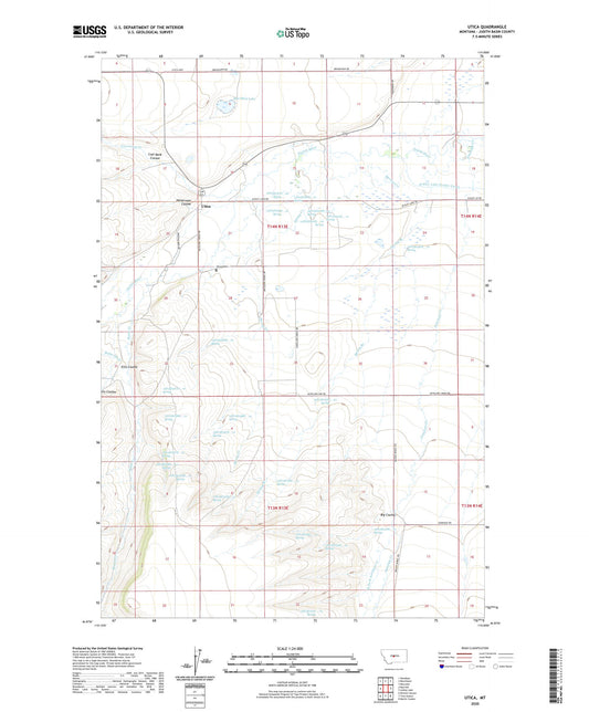 Utica Montana US Topo Map Image