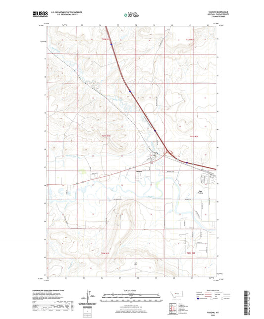 Vaughn Montana US Topo Map Image