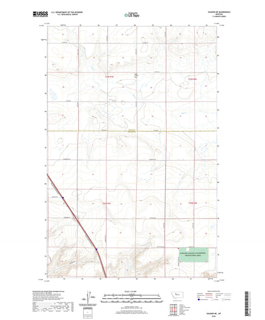 Vaughn NE Montana US Topo Map Image
