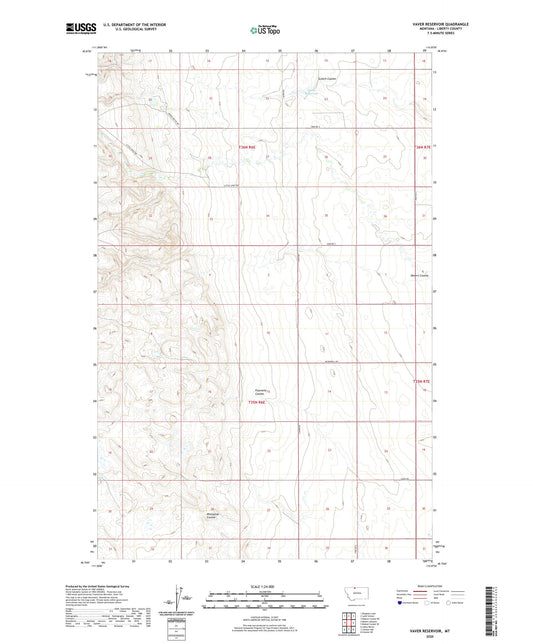 Vaver Reservoir Montana US Topo Map Image