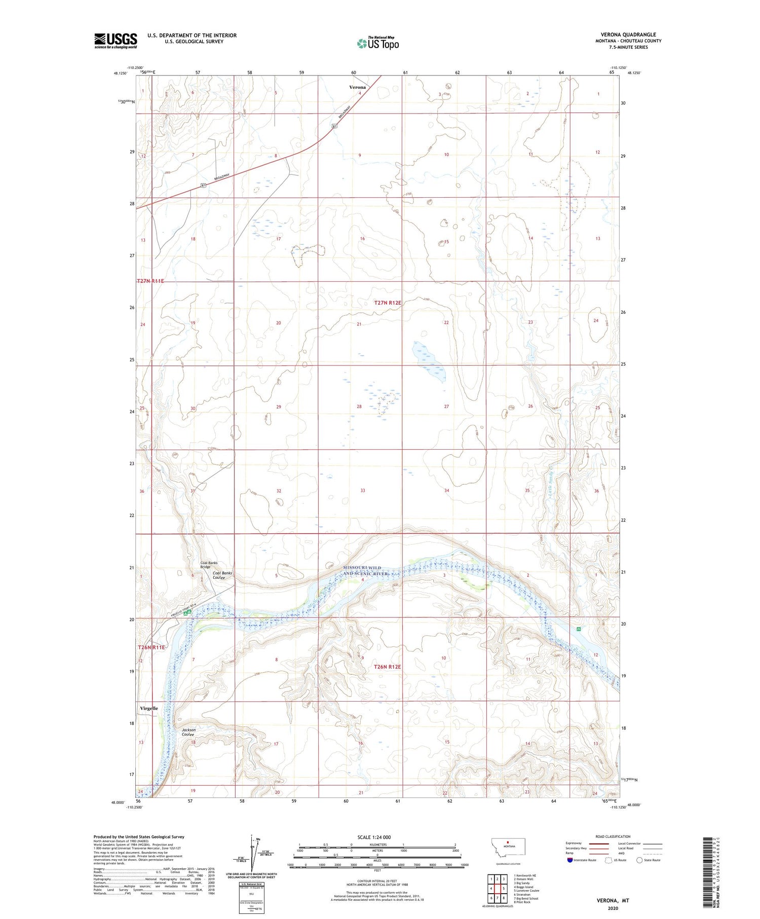 Verona Montana US Topo Map Image