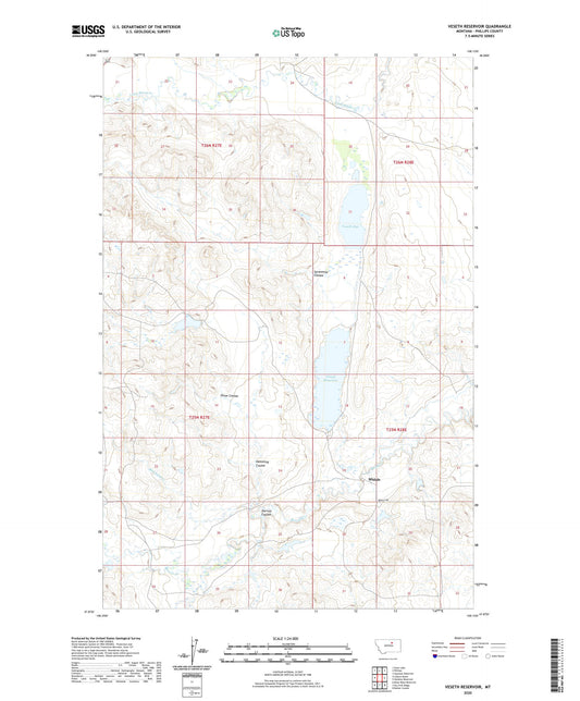 Veseth Reservoir Montana US Topo Map Image