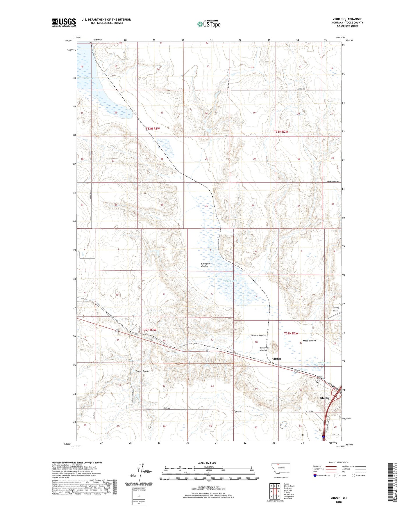 Virden Montana US Topo Map Image
