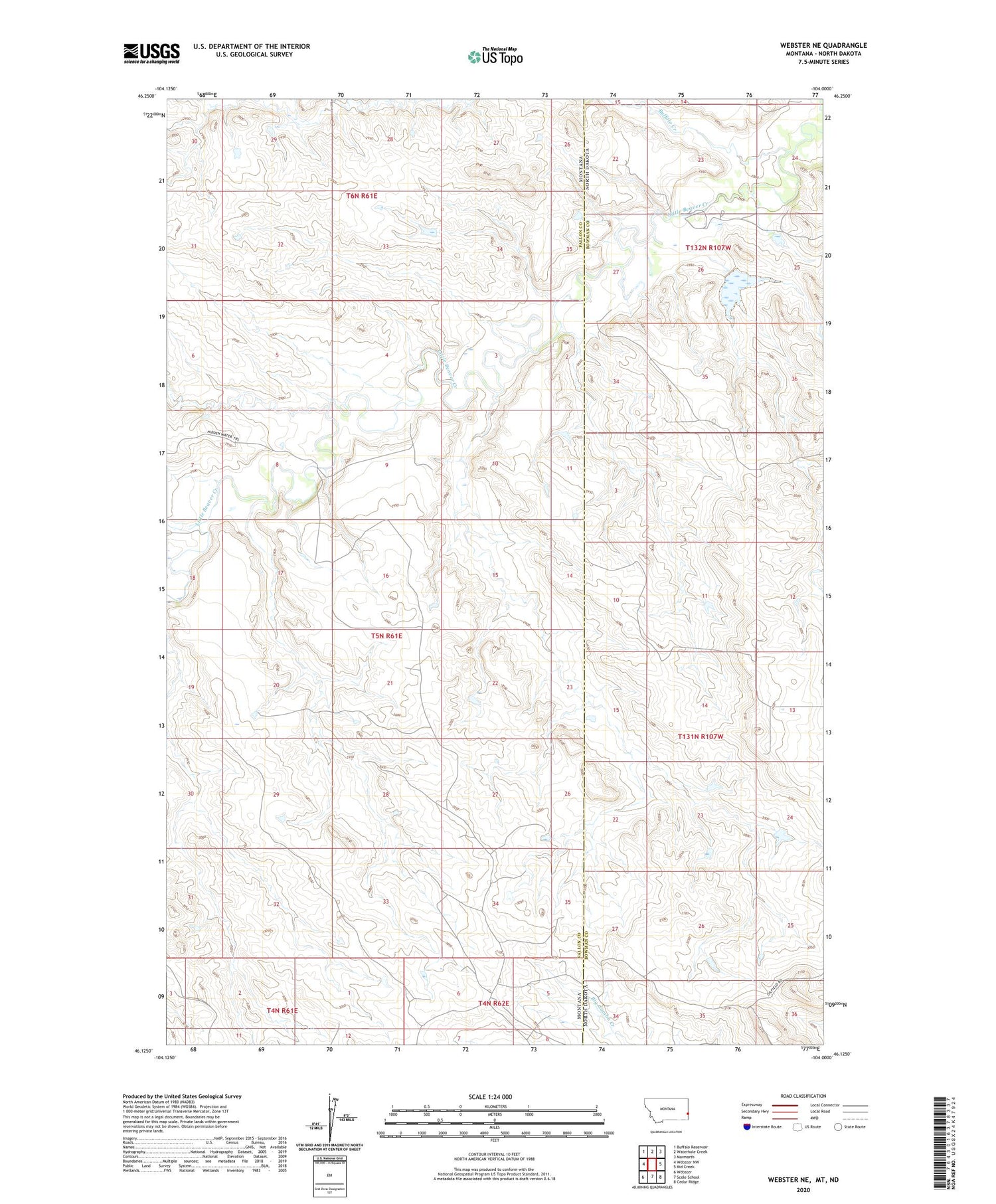 Webster NE Montana US Topo Map Image