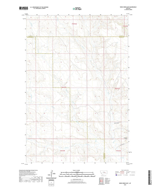 Weed Creek East Montana US Topo Map Image