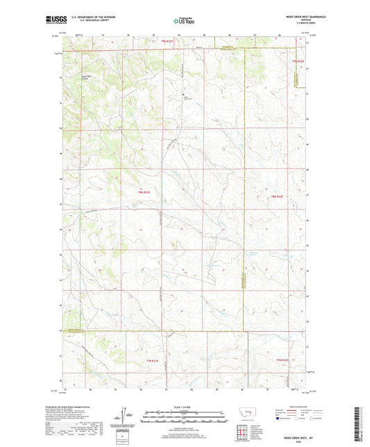 Weed Creek West Montana US Topo Map Image
