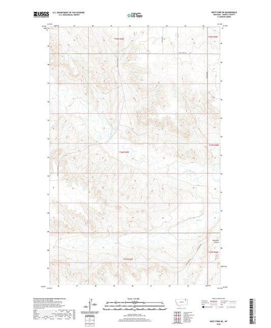 West Fork NE Montana US Topo Map Image