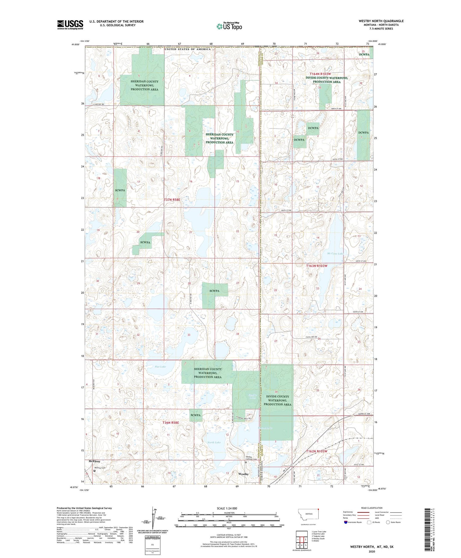 Westby North Montana US Topo Map Image