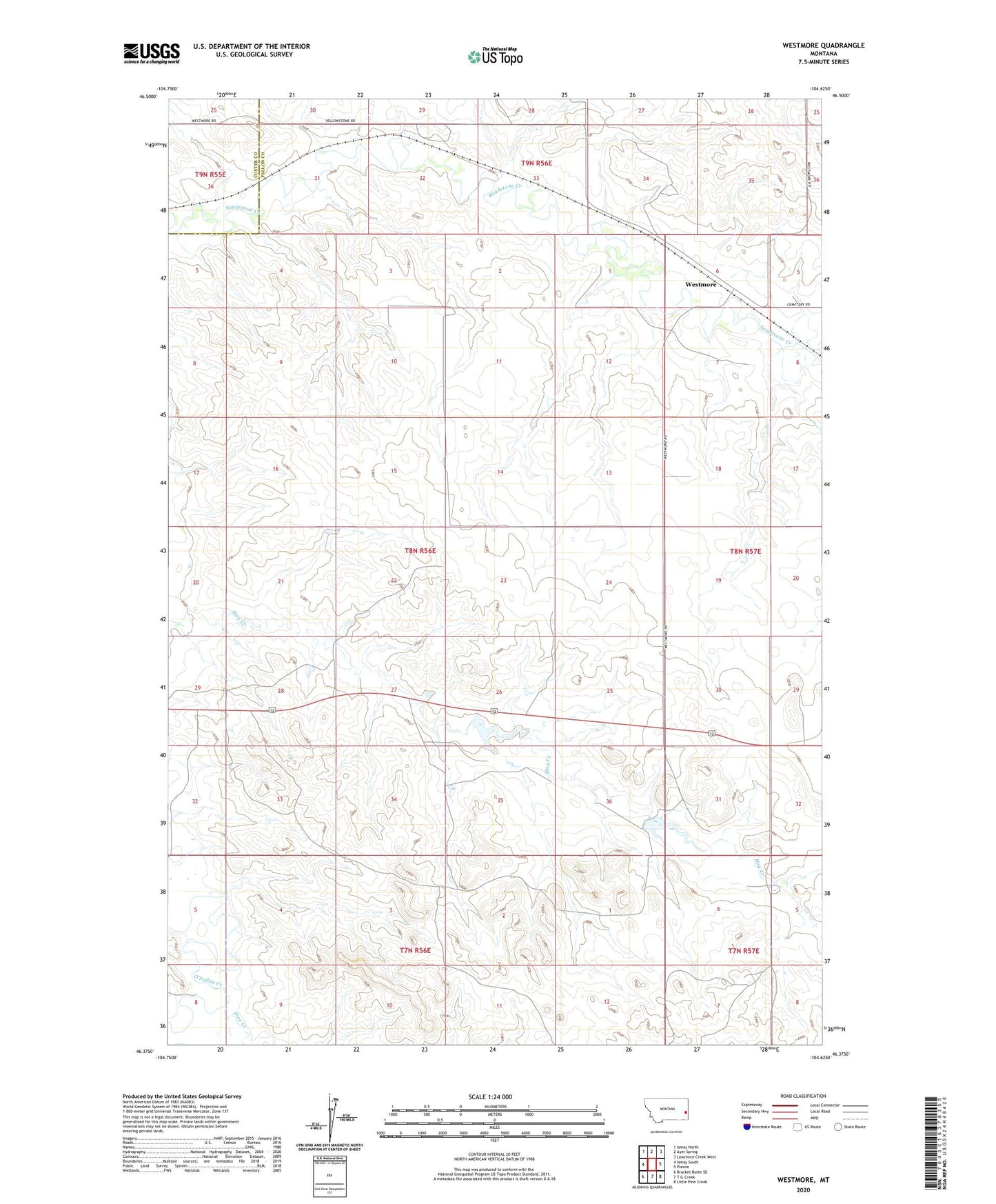 Westmore Montana US Topo Map Image