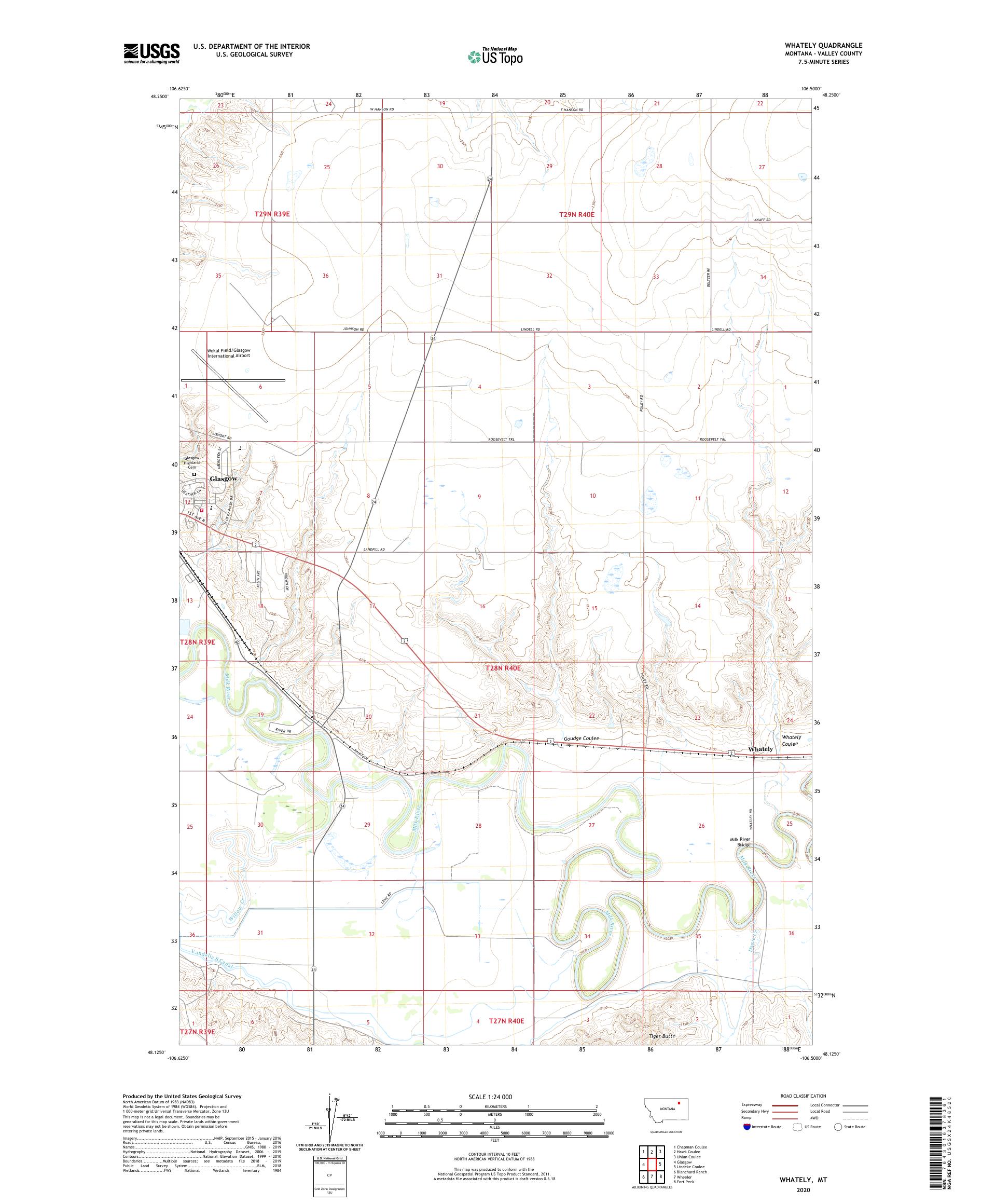 Whately Montana US Topo Map – MyTopo Map Store