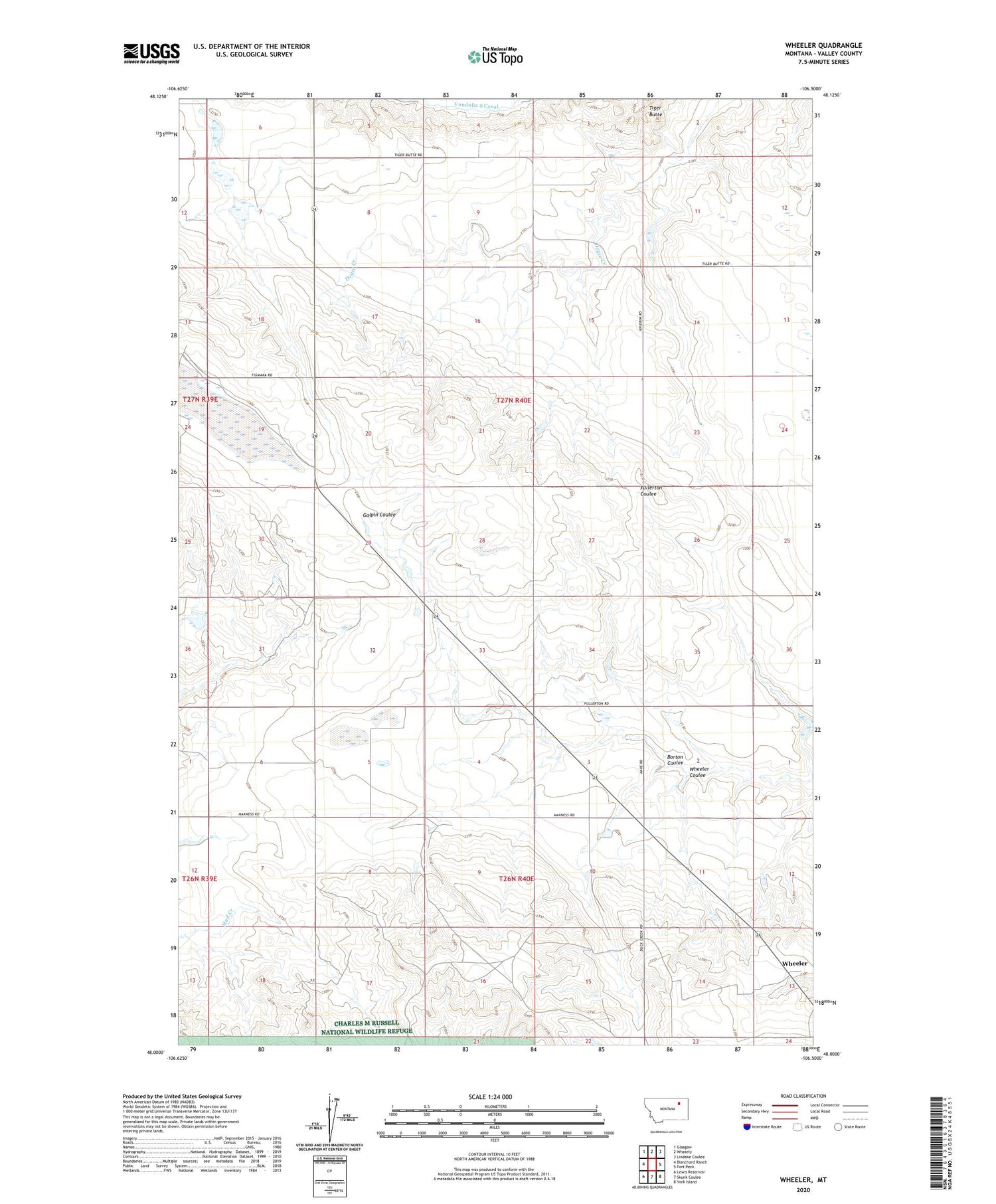 Wheeler Montana US Topo Map Image