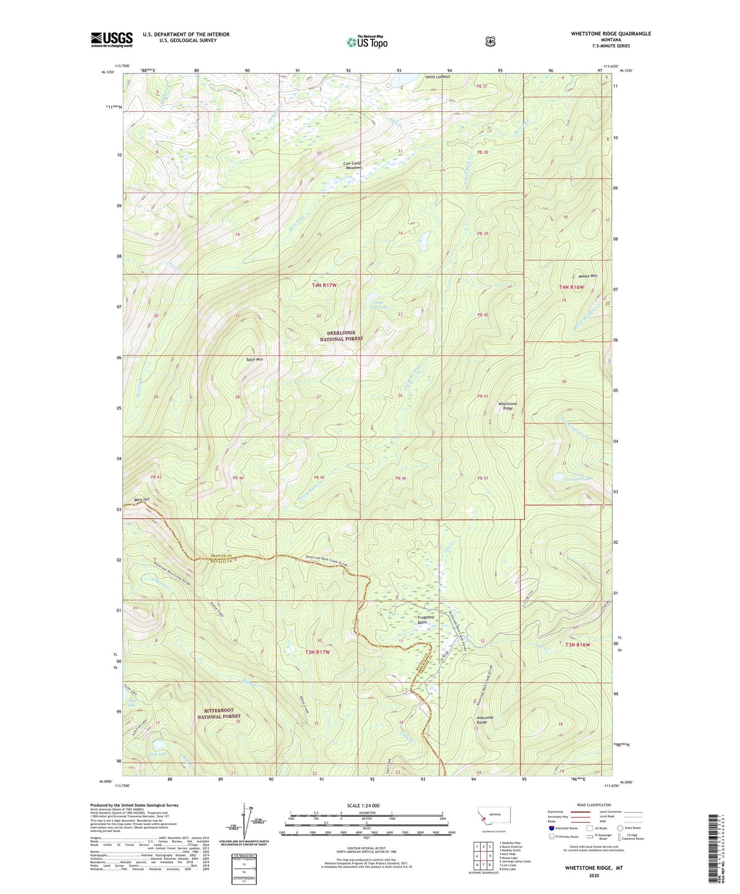 Whetstone Ridge Montana US Topo Map Image