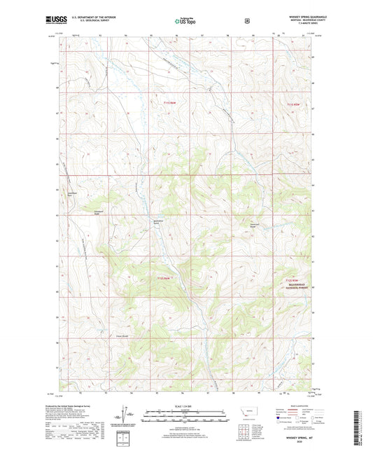 Whiskey Spring Montana US Topo Map Image