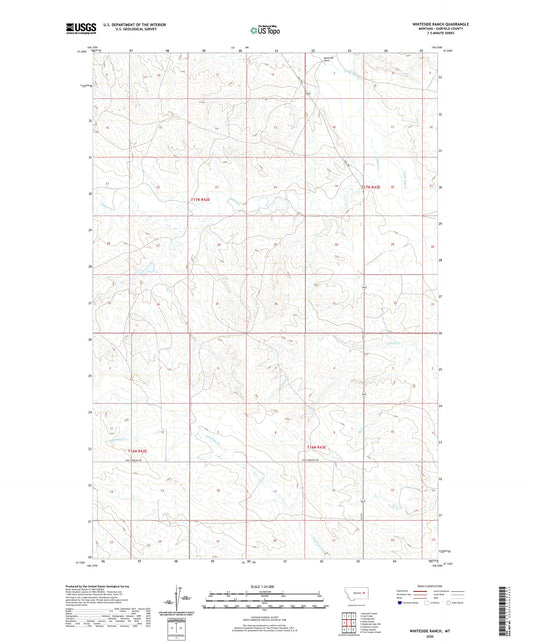 Whiteside Ranch Montana US Topo Map Image