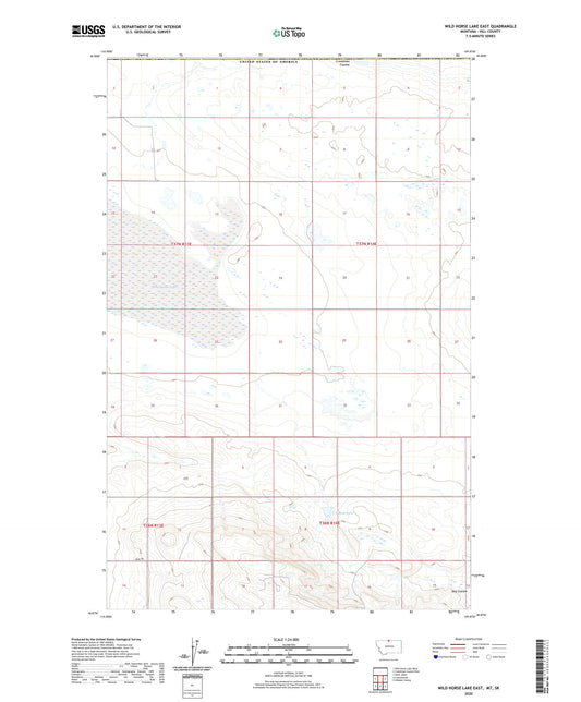 Wild Horse Lake East Montana US Topo Map Image