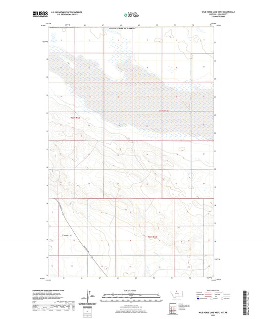 Wild Horse Lake West Montana US Topo Map Image