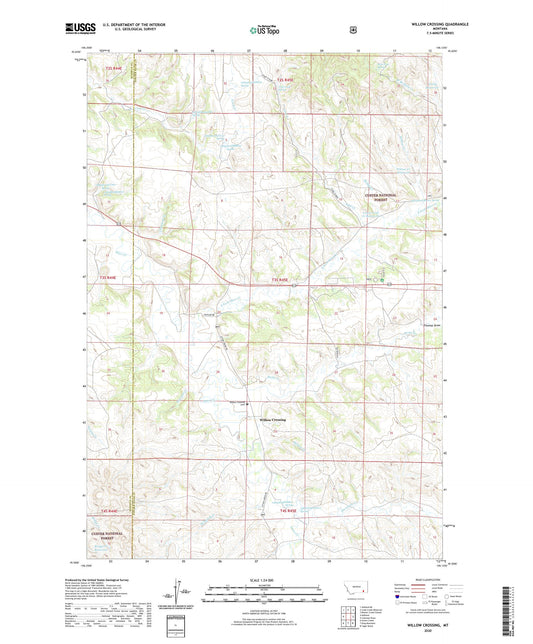 Willow Crossing Montana US Topo Map Image