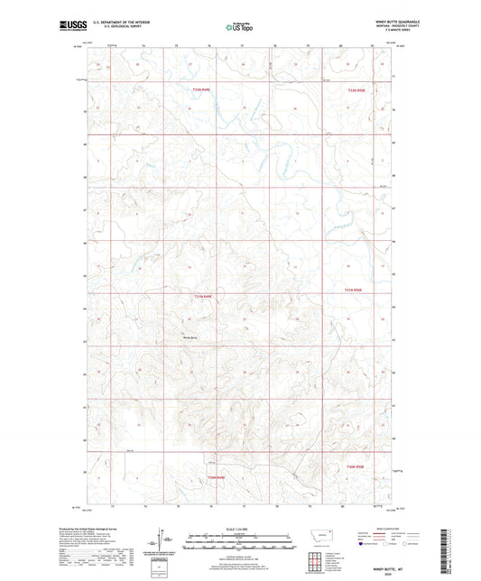 Windy Butte Montana US Topo Map Image