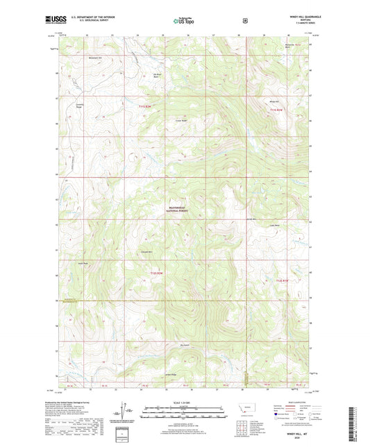 Windy Hill Montana US Topo Map Image